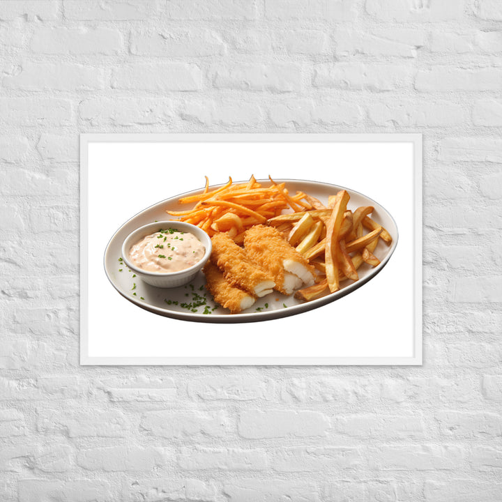 Panko Crusted Fish and Chips Framed poster 🤤 from Yumify.AI