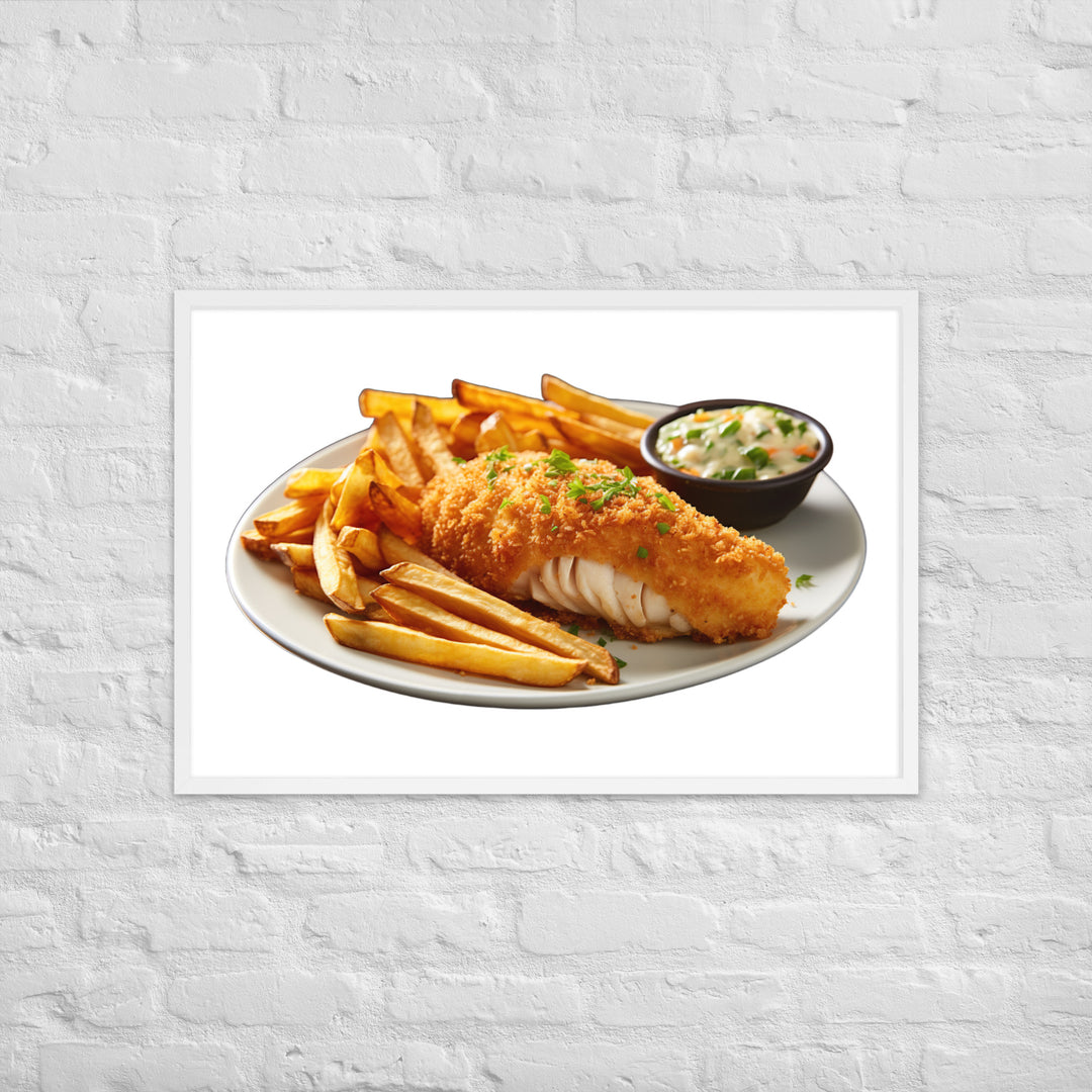 Panko Crusted Fish and Chips Framed poster 🤤 from Yumify.AI