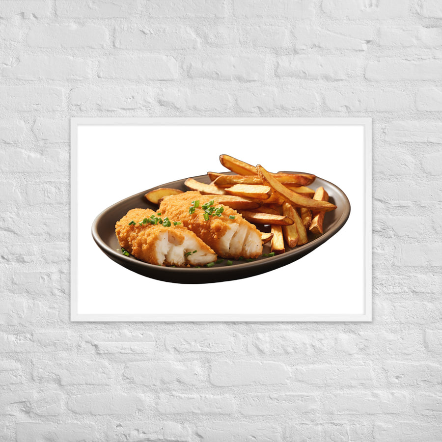 Panko Crusted Fish and Chips Framed poster 🤤 from Yumify.AI