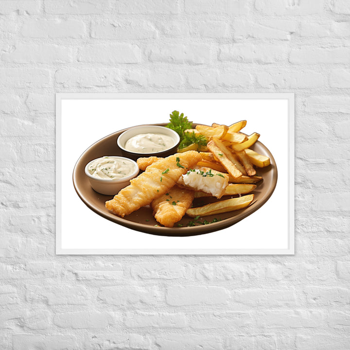 Lemon Herb Fish and Chips Framed poster 🤤 from Yumify.AI