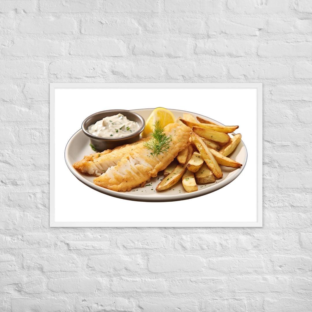 Lemon Herb Fish and Chips Framed poster 🤤 from Yumify.AI