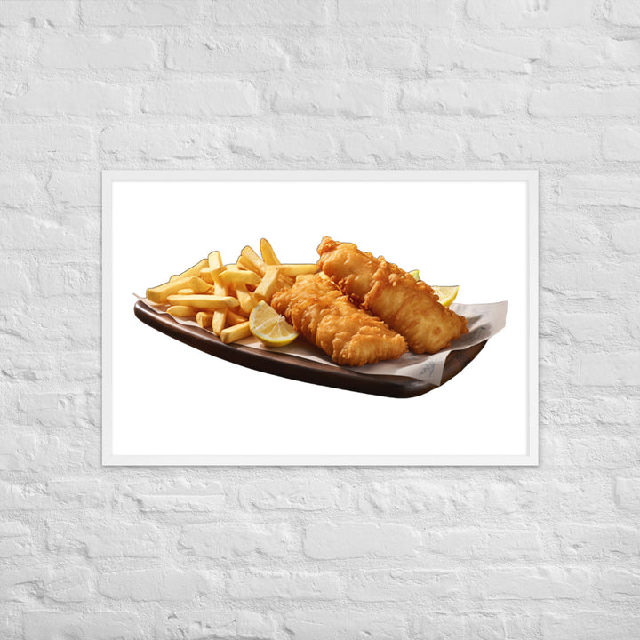 Beer Battered Fish and Chips Framed poster 🤤 from Yumify.AI