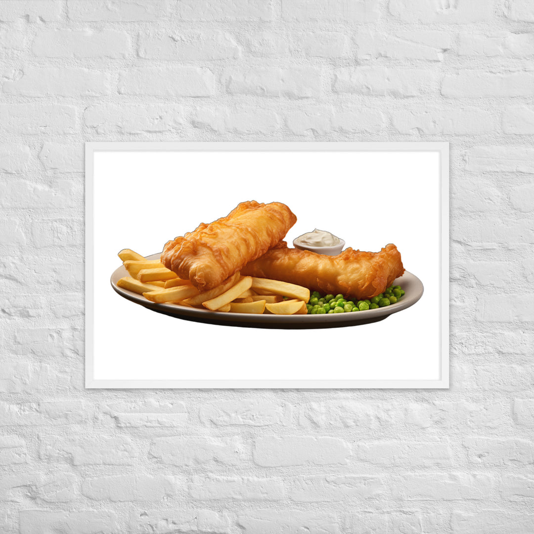 Beer Battered Fish and Chips Framed poster 🤤 from Yumify.AI