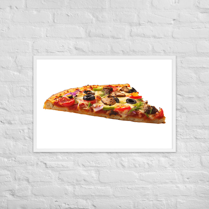 Veggie Delight Pizza Slice Framed poster 🤤 from Yumify.AI