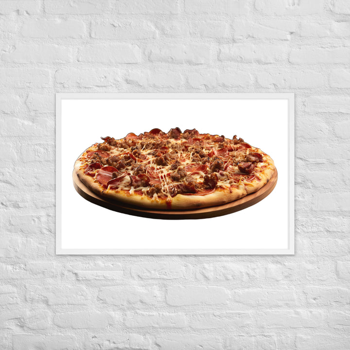 Meat Feast Pizza Framed poster 🤤 from Yumify.AI