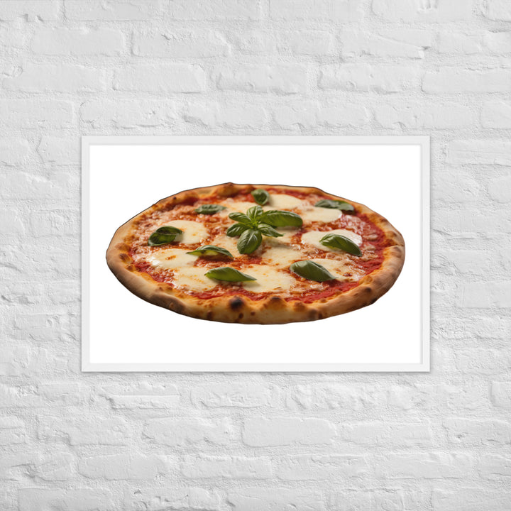 Cheese Dripping Margherita Pizza Framed poster 🤤 from Yumify.AI