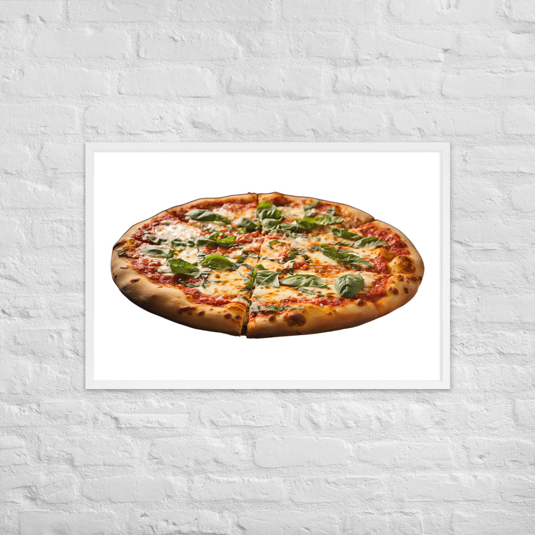 Cheese Dripping Margherita Pizza Framed poster 🤤 from Yumify.AI