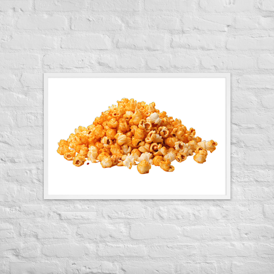 Spicy Cheese Popcorn Framed poster 🤤 from Yumify.AI