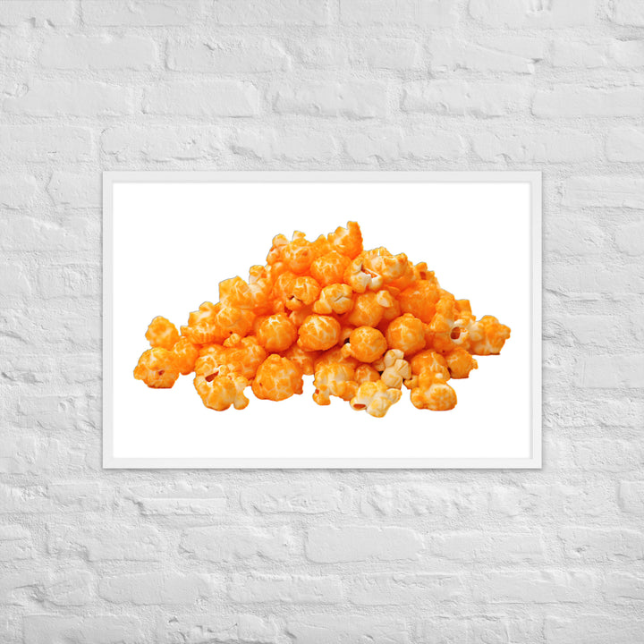 Spicy Cheese Popcorn Framed poster 🤤 from Yumify.AI