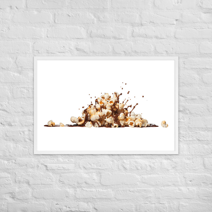 Chocolate Drizzle Popcorn Framed poster 🤤 from Yumify.AI