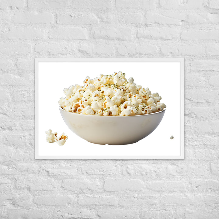 Sea Salt and Olive Oil Popcorn Framed poster 🤤 from Yumify.AI