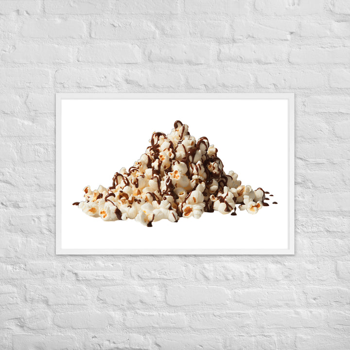 Chocolate Drizzle Popcorn Framed poster 🤤 from Yumify.AI