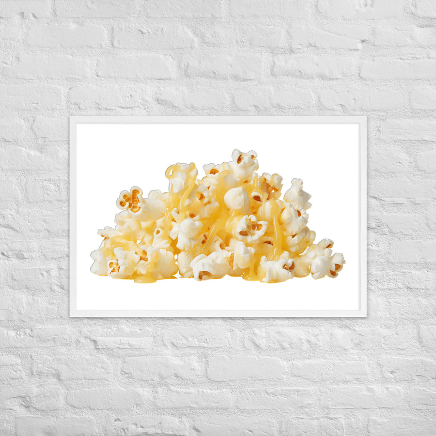 Butter Drizzled Popcorn Framed poster 🤤 from Yumify.AI