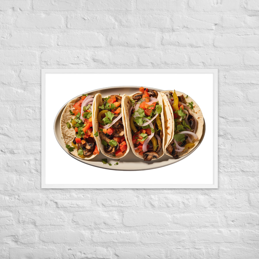 Vegetarian Tacos Extravaganza Framed poster 🤤 from Yumify.AI