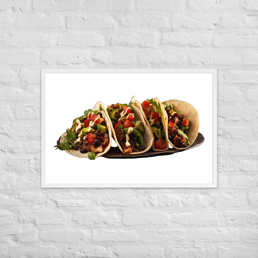 Vegetarian Tacos Extravaganza Framed poster 🤤 from Yumify.AI