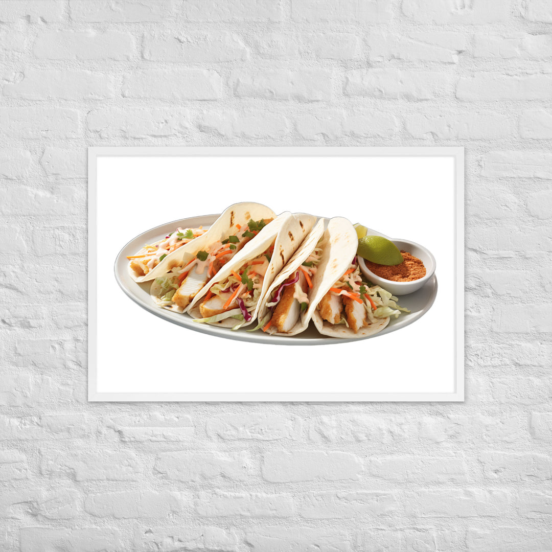 Soft Fish Tacos Delight Framed poster 🤤 from Yumify.AI