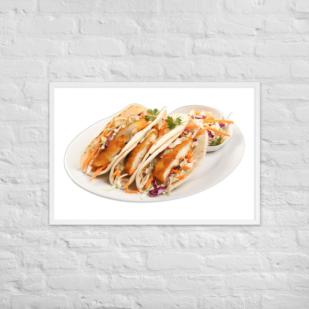 Soft Fish Tacos Delight Framed poster 🤤 from Yumify.AI