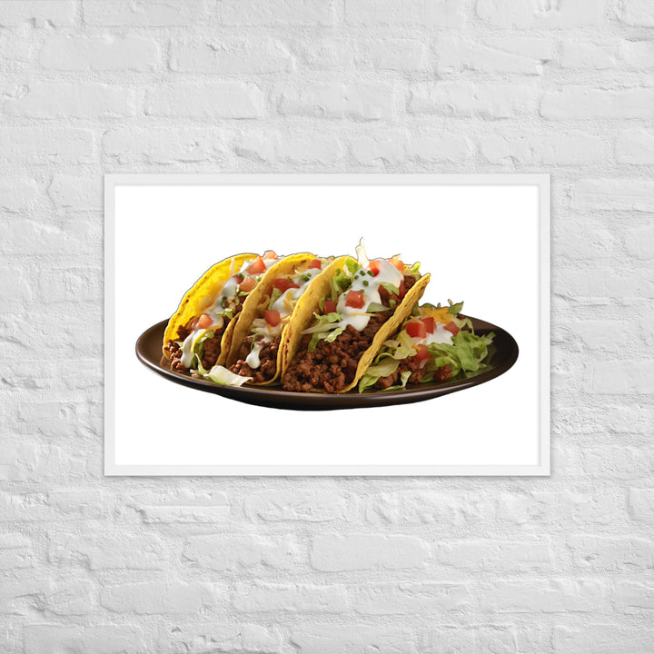 Crispy Beef Tacos Feast Framed poster 🤤 from Yumify.AI