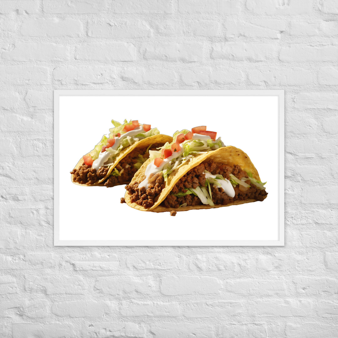 Crispy Beef Tacos Feast Framed poster 🤤 from Yumify.AI