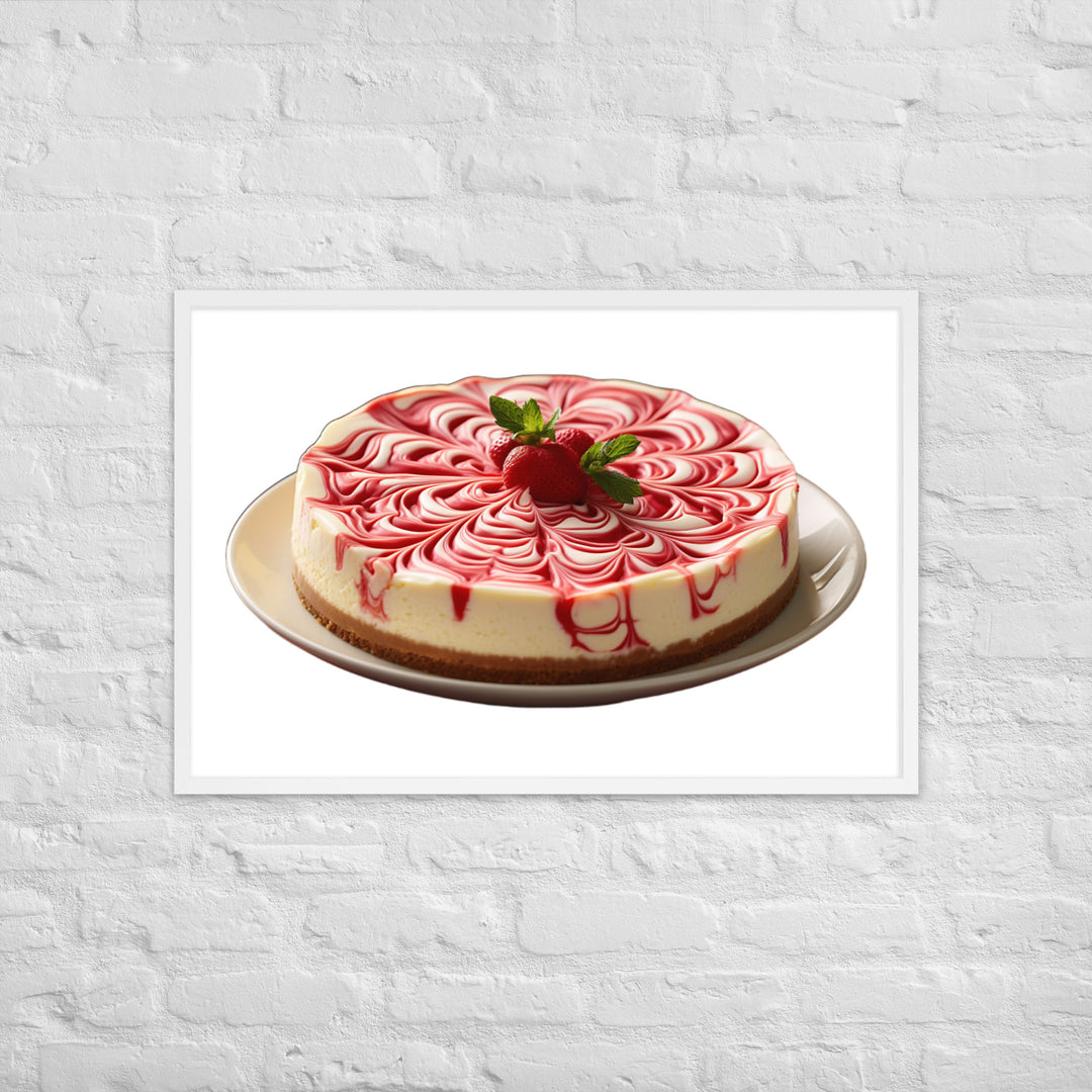 Strawberry Swirl Cheesecake Framed poster 🤤 from Yumify.AI