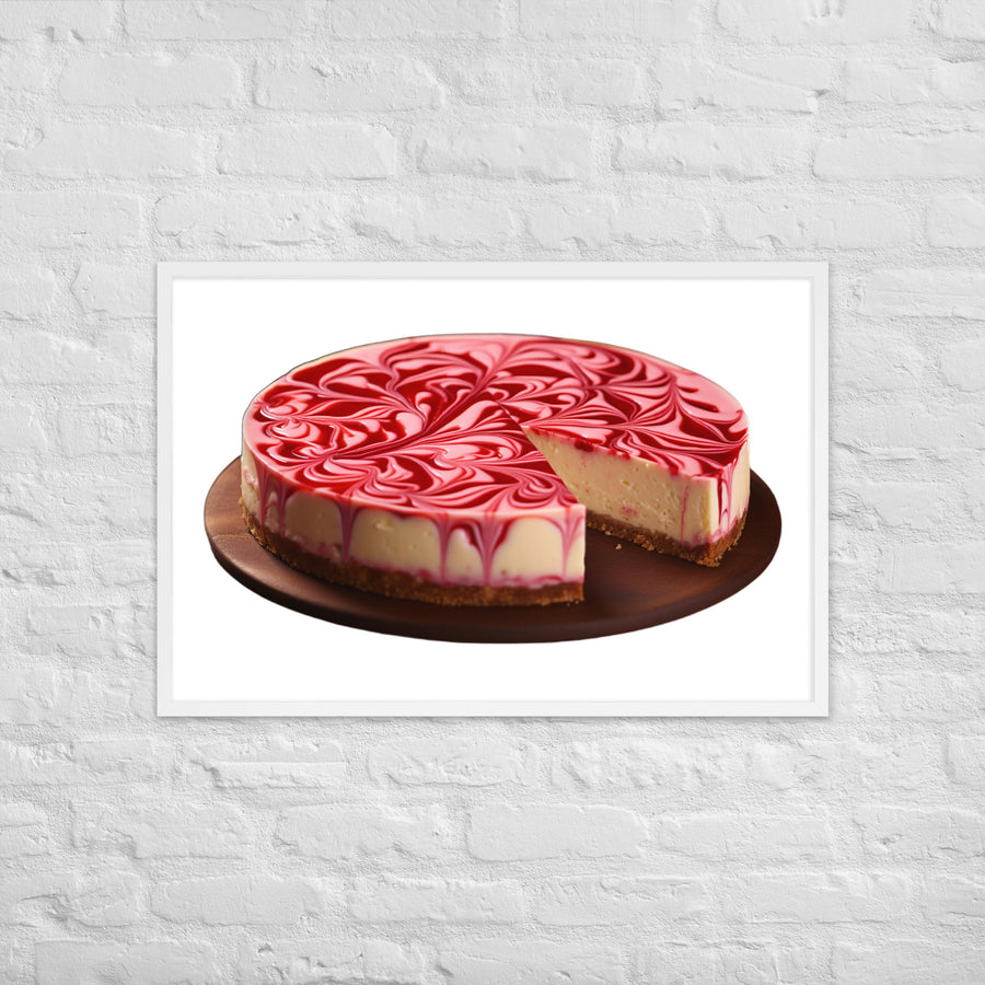 Strawberry Swirl Cheesecake Framed poster 🤤 from Yumify.AI