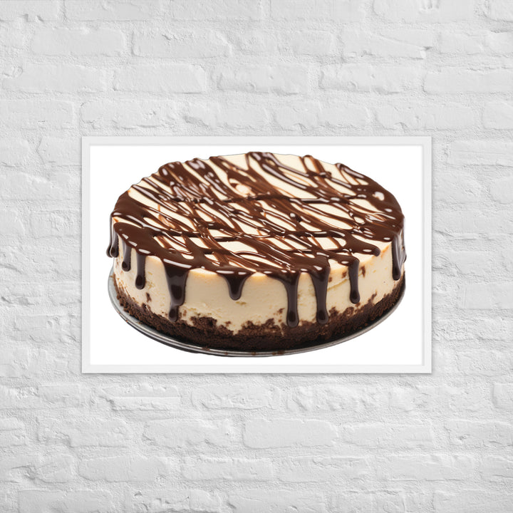 Chocolate Drizzle Cheesecake Framed poster 🤤 from Yumify.AI