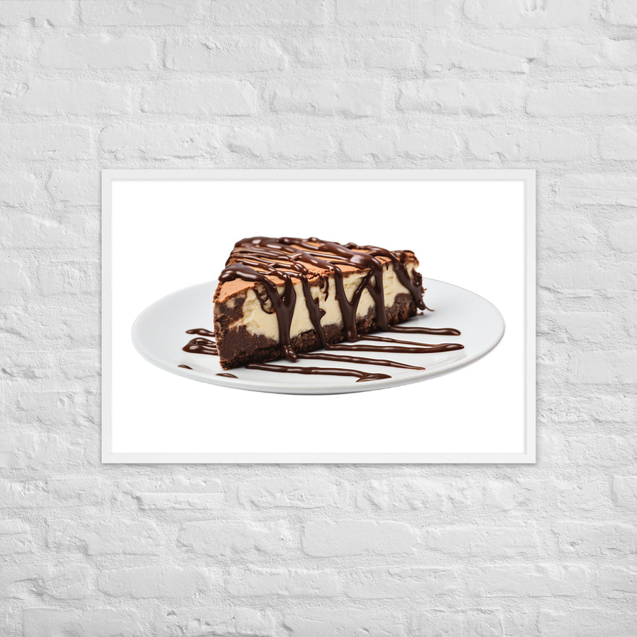 Chocolate Drizzle Cheesecake Framed poster 🤤 from Yumify.AI