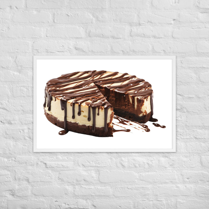 Chocolate Drizzle Cheesecake Framed poster 🤤 from Yumify.AI