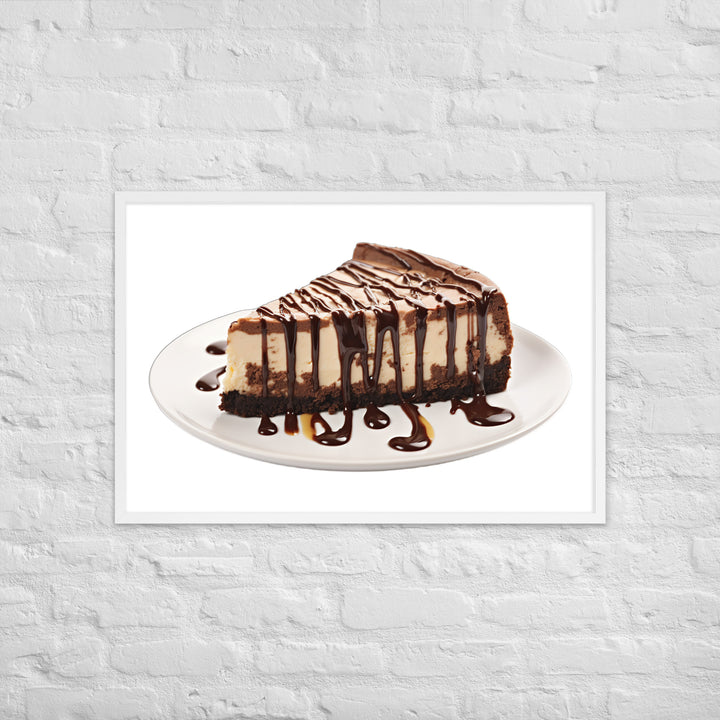 Chocolate Drizzle Cheesecake Framed poster 🤤 from Yumify.AI