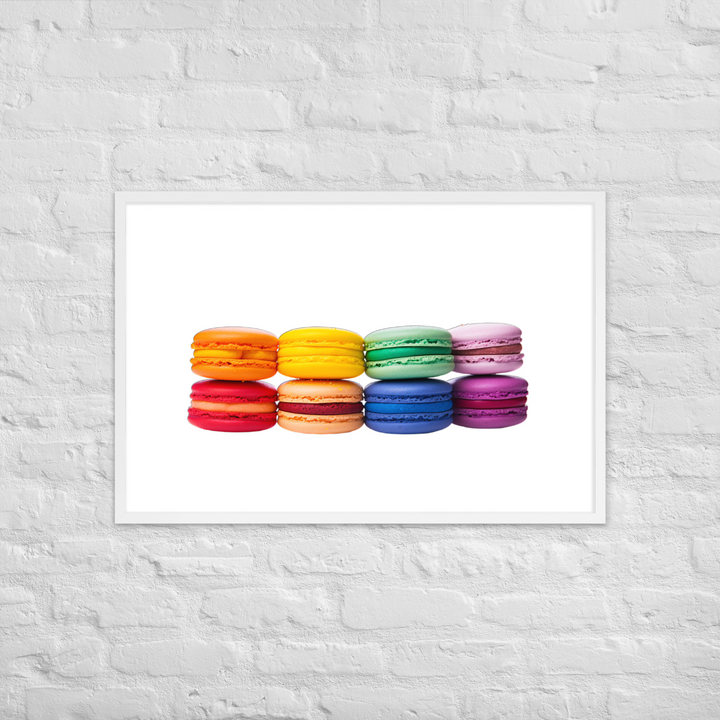 Rainbow Macarons Framed poster 🤤 from Yumify.AI