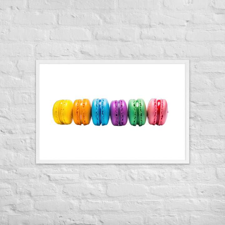 Rainbow Macarons Framed poster 🤤 from Yumify.AI