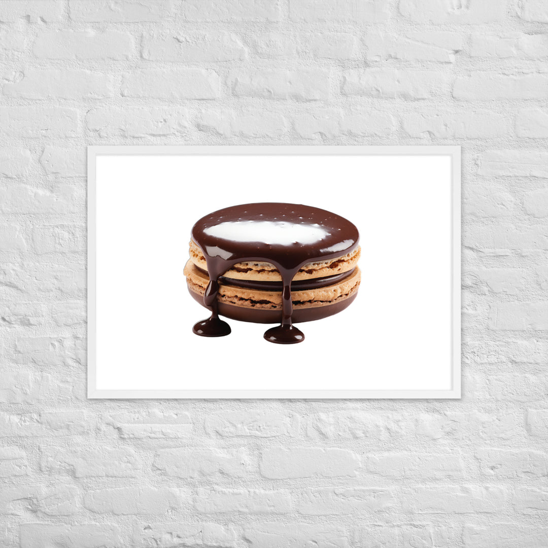 Chocolate Dipped Macaron Framed poster 🤤 from Yumify.AI