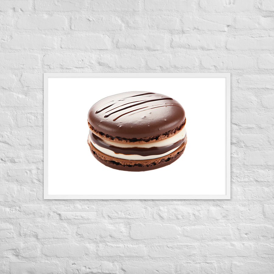 Chocolate Dipped Macaron Framed poster 🤤 from Yumify.AI