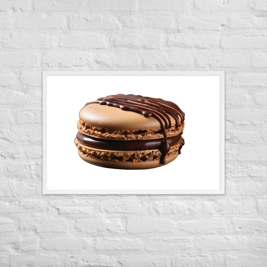 Chocolate Dipped Macaron Framed poster 🤤 from Yumify.AI