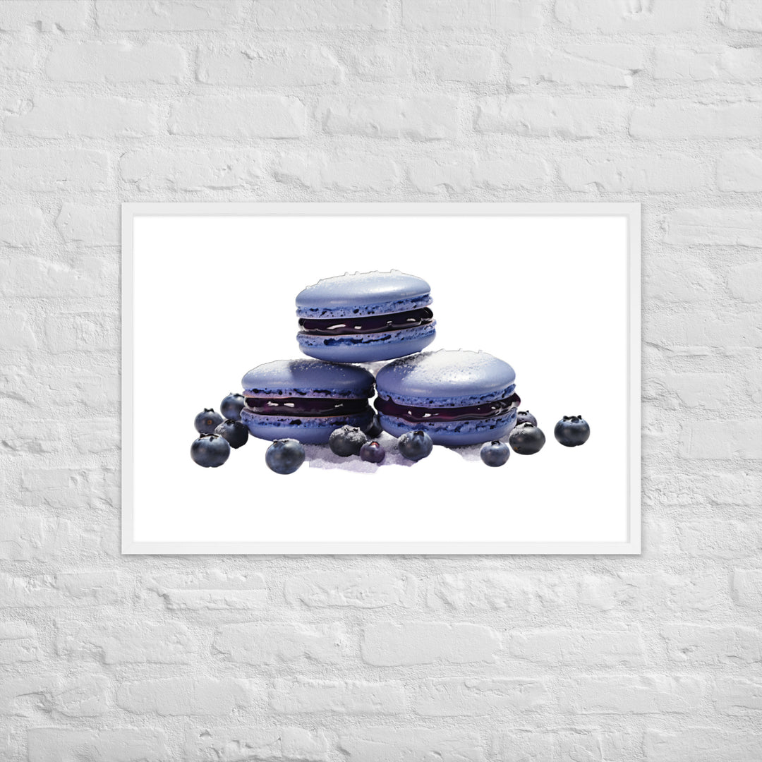 Blueberry Macaron Framed poster 🤤 from Yumify.AI