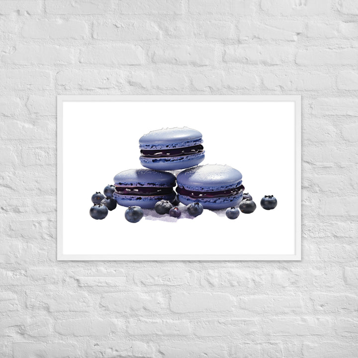 Blueberry Macaron Framed poster 🤤 from Yumify.AI