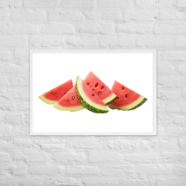 Juicy Watermelon Slices Framed poster 🤤 from Yumify.AI