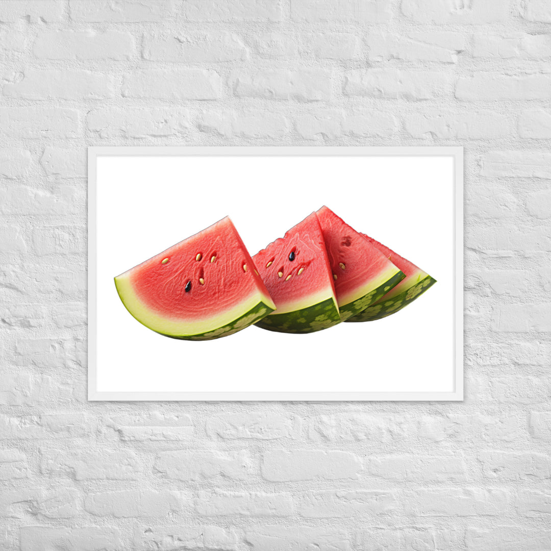 Juicy Watermelon Slices Framed poster 🤤 from Yumify.AI