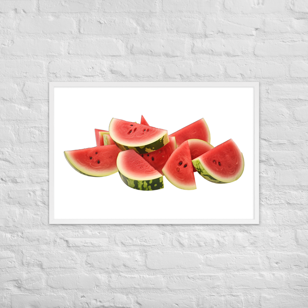 Juicy Watermelon Slices Framed poster 🤤 from Yumify.AI