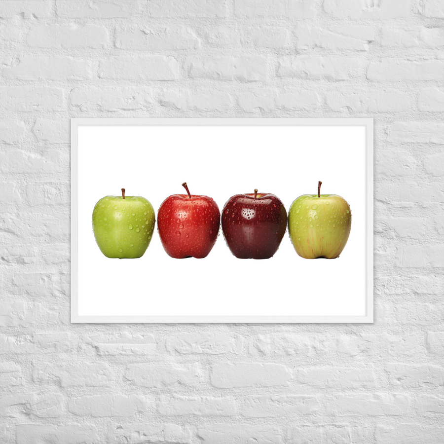 Crunchy Apple Quartet Framed poster 🤤 from Yumify.AI