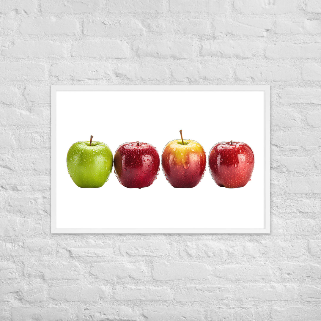 Crunchy Apple Quartet Framed poster 🤤 from Yumify.AI