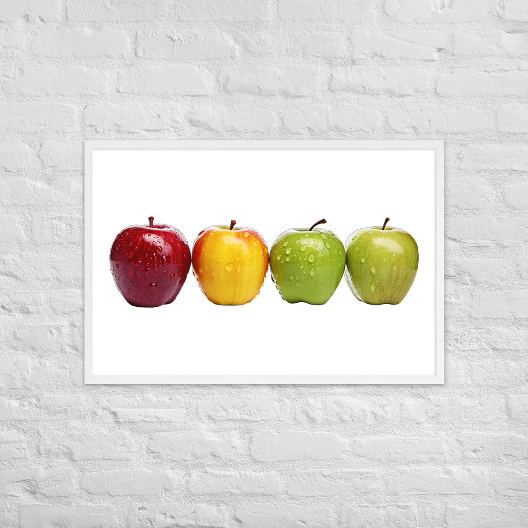 Crunchy Apple Quartet Framed poster 🤤 from Yumify.AI